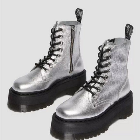 RARE Dr. Martens Jadon Max Boot Metallic Leather Platforms Brand New in … - Picture 7 of 14